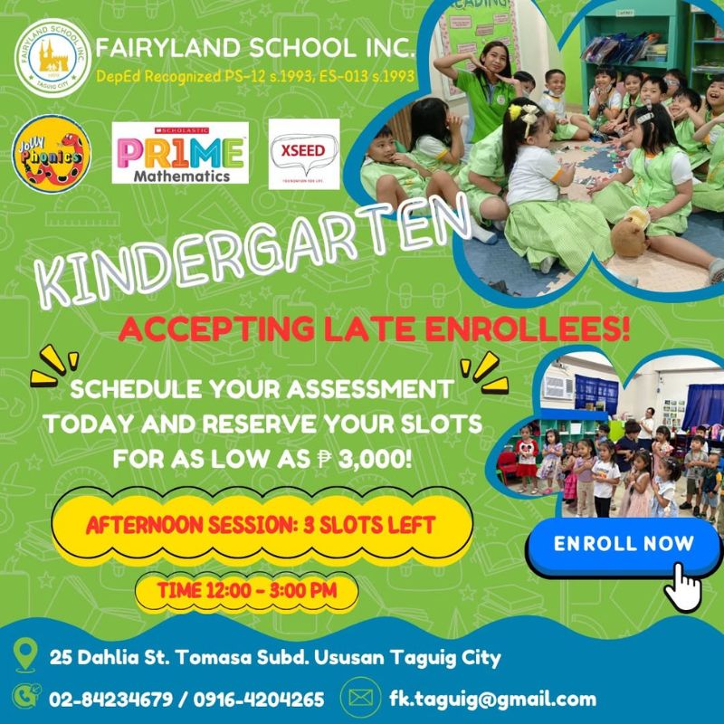 Fairyland School teacher development and literacy programme poster