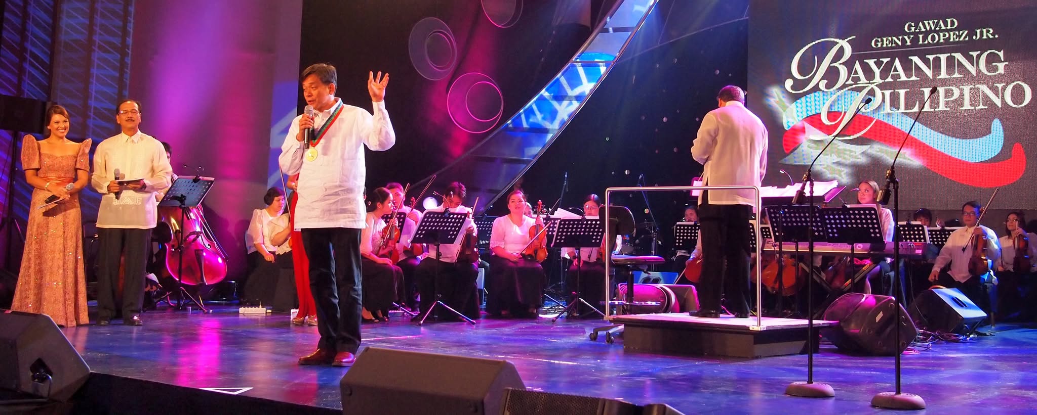 Cesar V. Santoyo delivering remarks during the 2012 Gawad Geny Lopez Jr. Global Bayaning Pilipino Awards at the Dolphy Theater