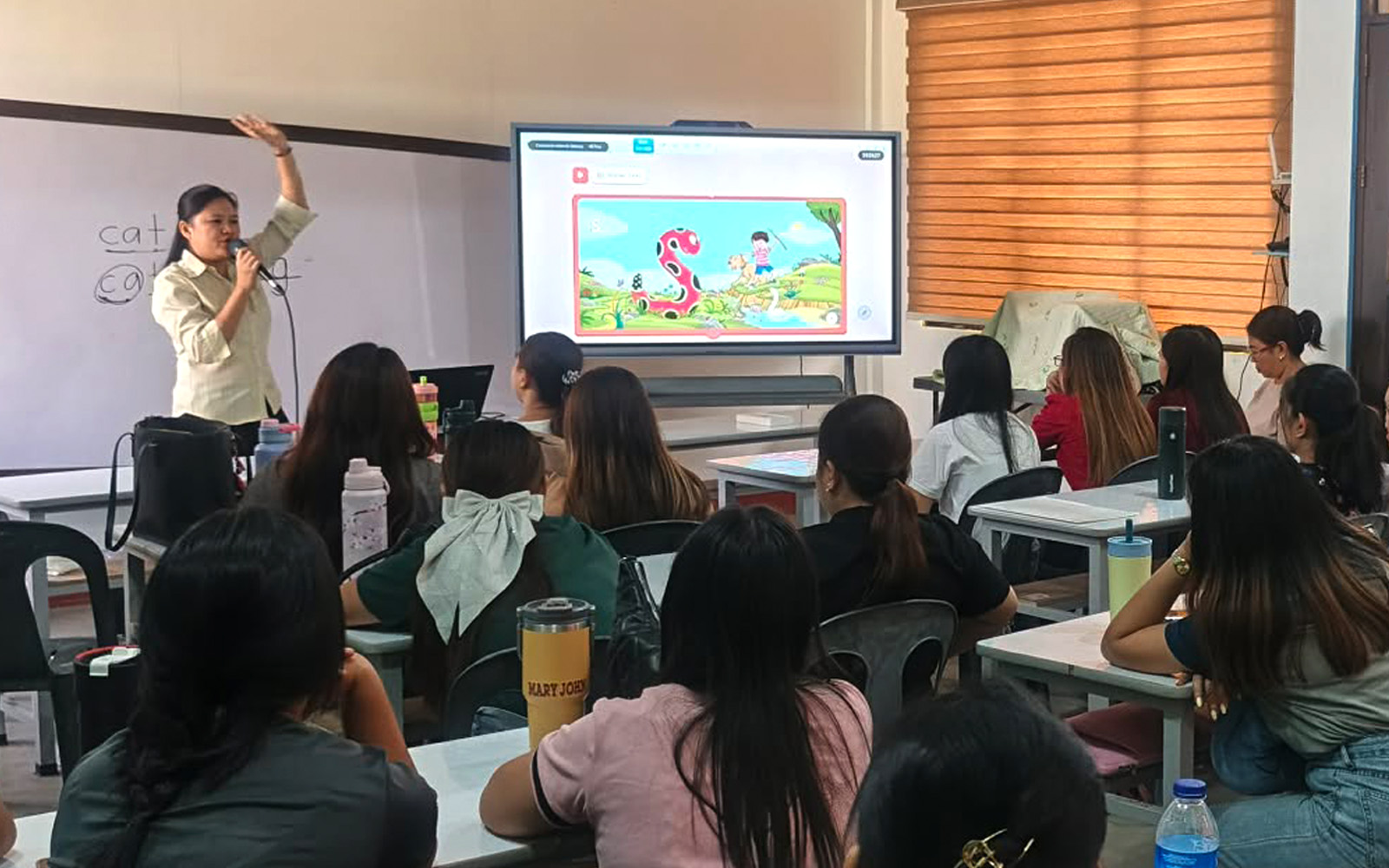Teachers participating in a professional workshop