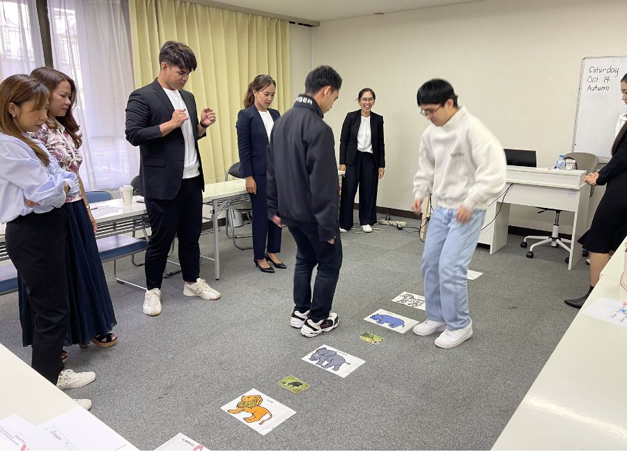 TEYL participant demonstrating active young learner teaching through stories, movement, pictures, songs, games and guided interaction