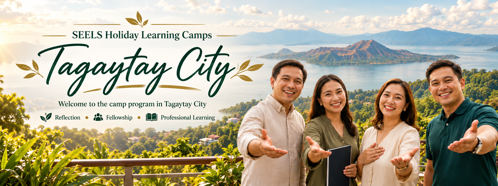 SEELS Holiday Learning Camps in Tagaytay City overlooking Taal Lake, featuring reflection, fellowship and professional learning